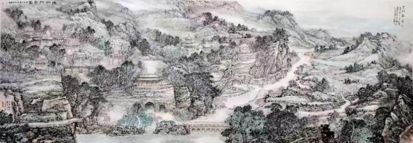庆祝北京中轴线申遗成功暨京城名胜书画展(图6)
