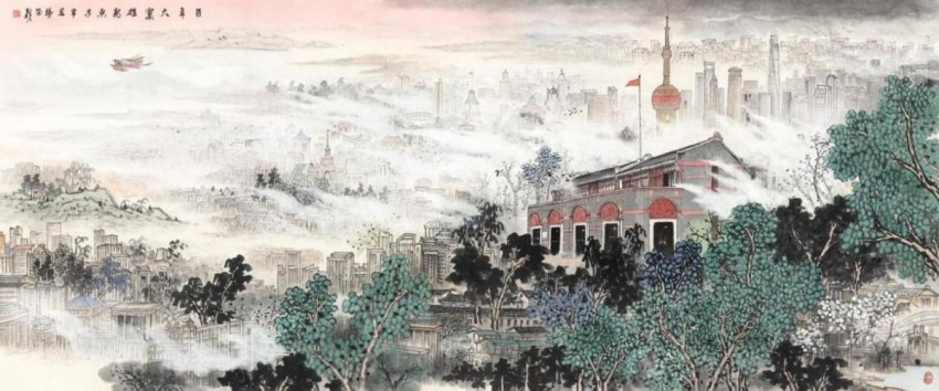 庆祝建党104周年——杨留义城市山水画作品展在京举办(图2)