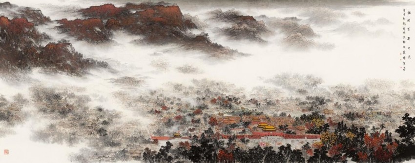 庆祝建党104周年——杨留义城市山水画作品展在京举办(图14)